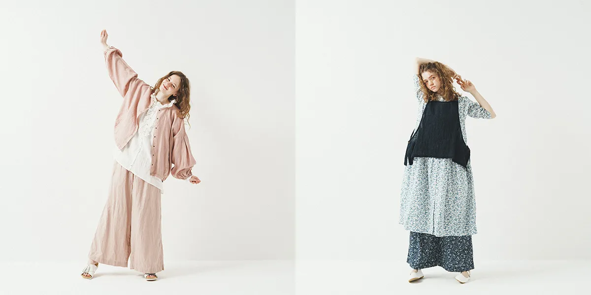 美品　a+koloni／アラクリィティーコロニー★　コノースリーブジャケット　F a+koloni（コロニー）＊リネンガーゼスリーブレスワンピース(3色